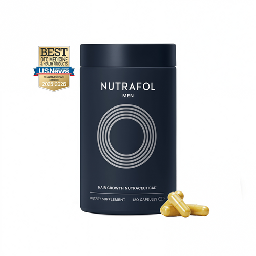 Nutrafol Men's Hair Growth Supplements, Clinically Tested for Visibly Thicker Hair and Scalp Coverage, Dermatologist Recommended - 1 Month Supply