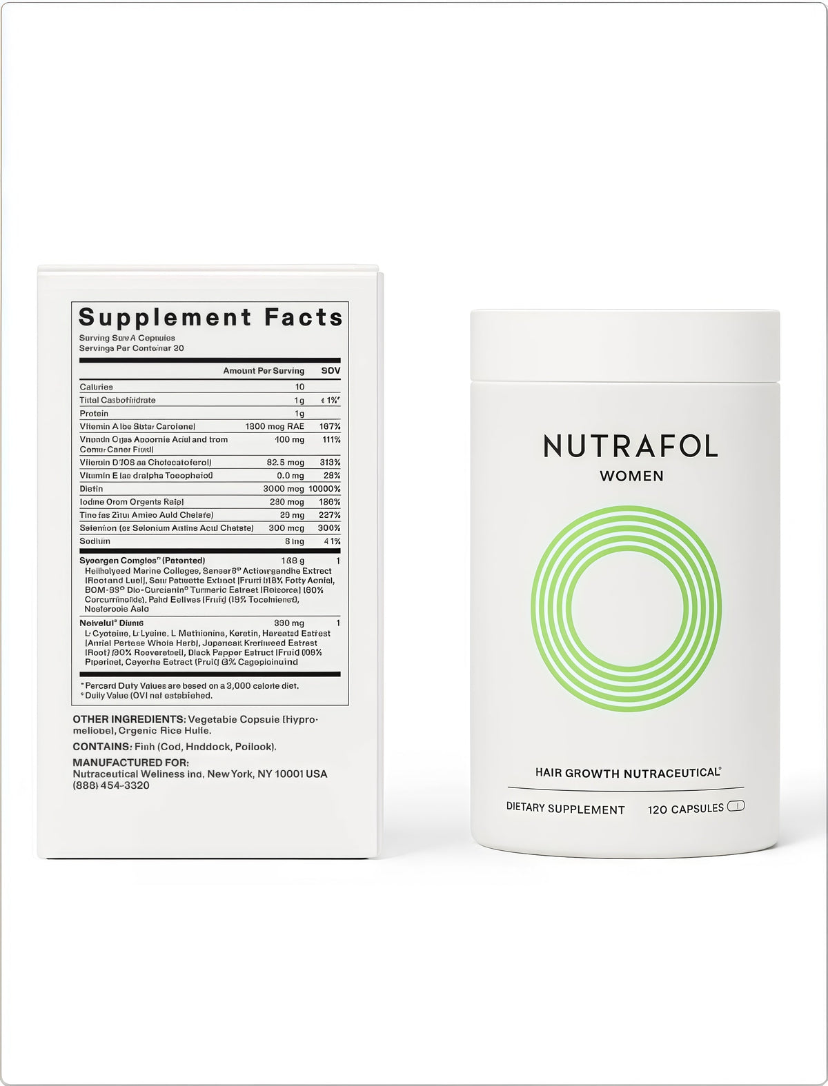 Nutrafol Women's Hair Growth Supplements, Ages 18-44, Clinically Proven for Visibly Thicker and Stronger Hair, Dermatologist Recommended - 1 Month Supply